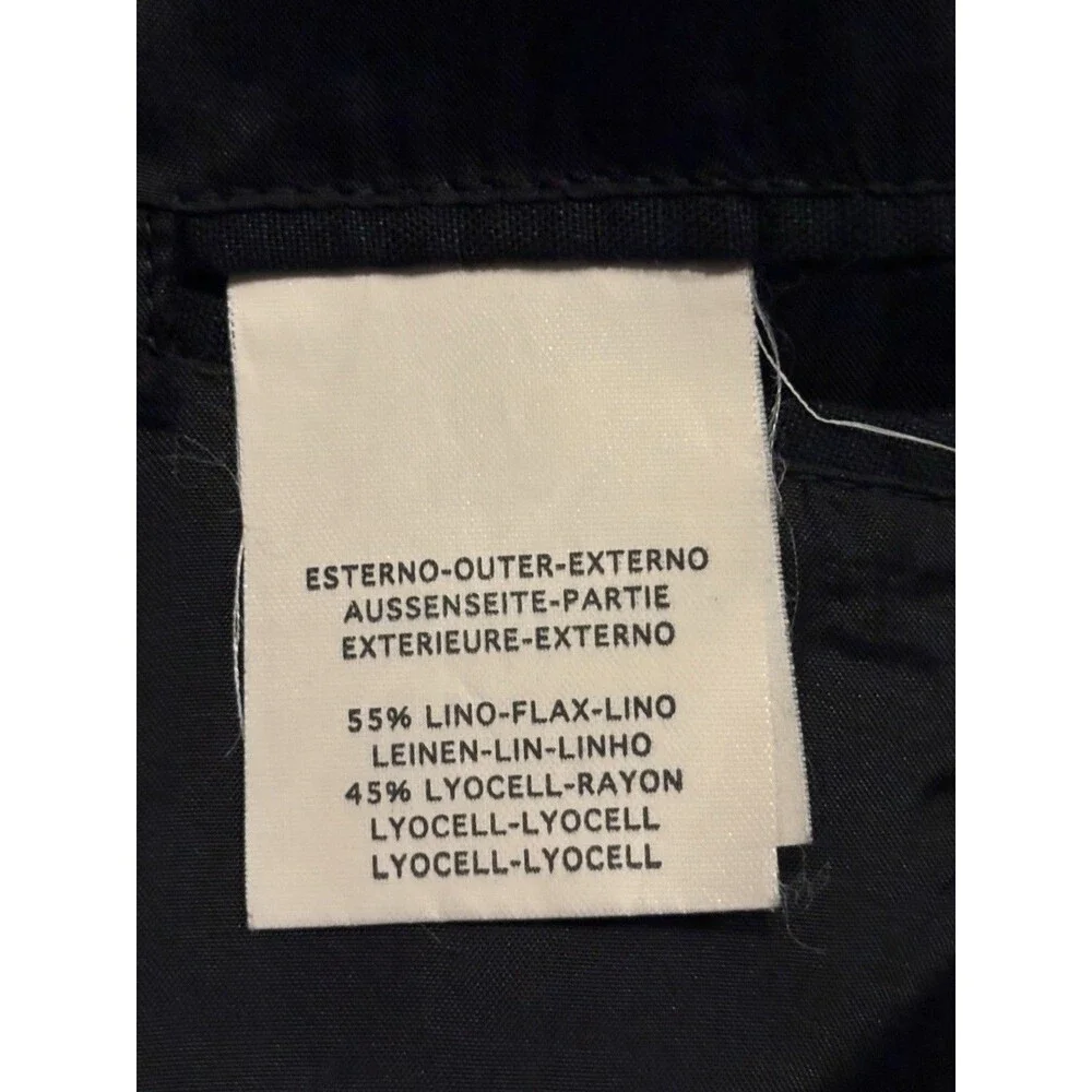 Ermenegildo Zegna Trench Coat Size 52 Black Linen Lyocell Large